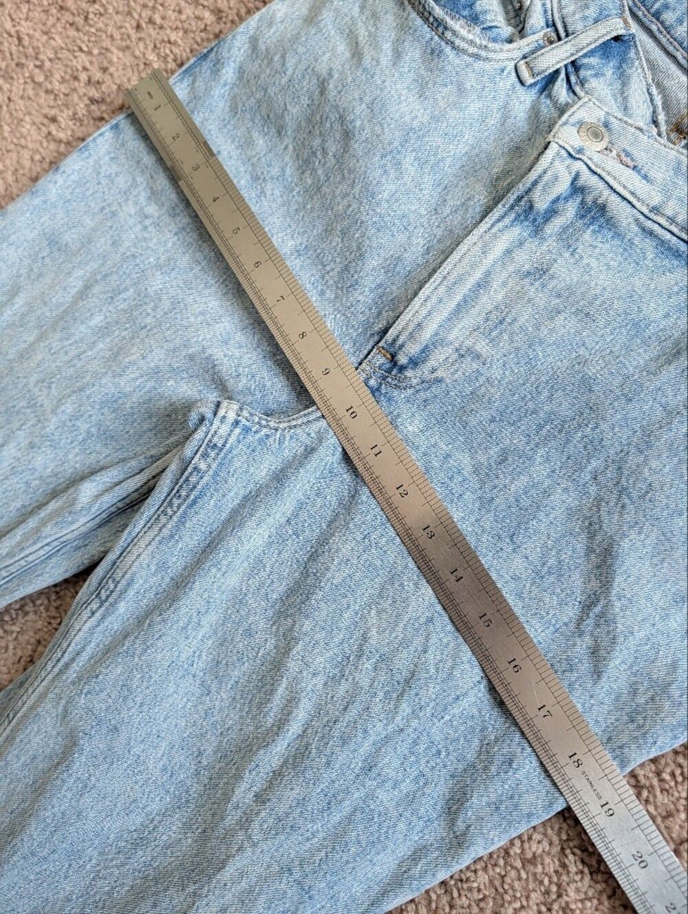 Abercrombie Womens Blue Ultra High Rise 90s Straight Criss Cross Jeans Size 29/8 - Picture 13 of 16